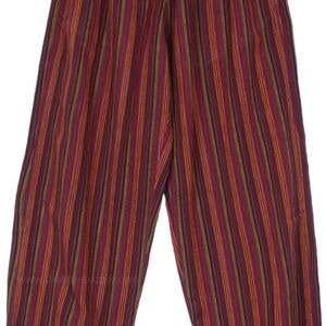 Burgundy Multi-Stripe Casual Pants